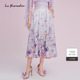 渐变蝴蝶兰桑蚕丝亚麻半身裙女 Koradior拉珂蒂2025商场同款
