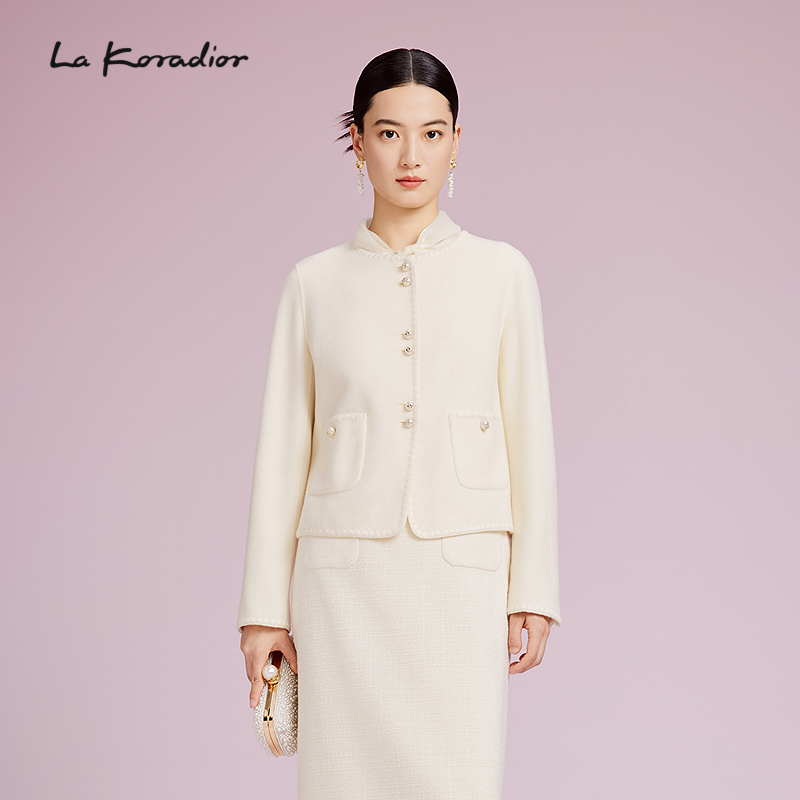 【羊毛】La Koradior拉珂蒂女商场同款时尚秋新款羊毛短款呢外套