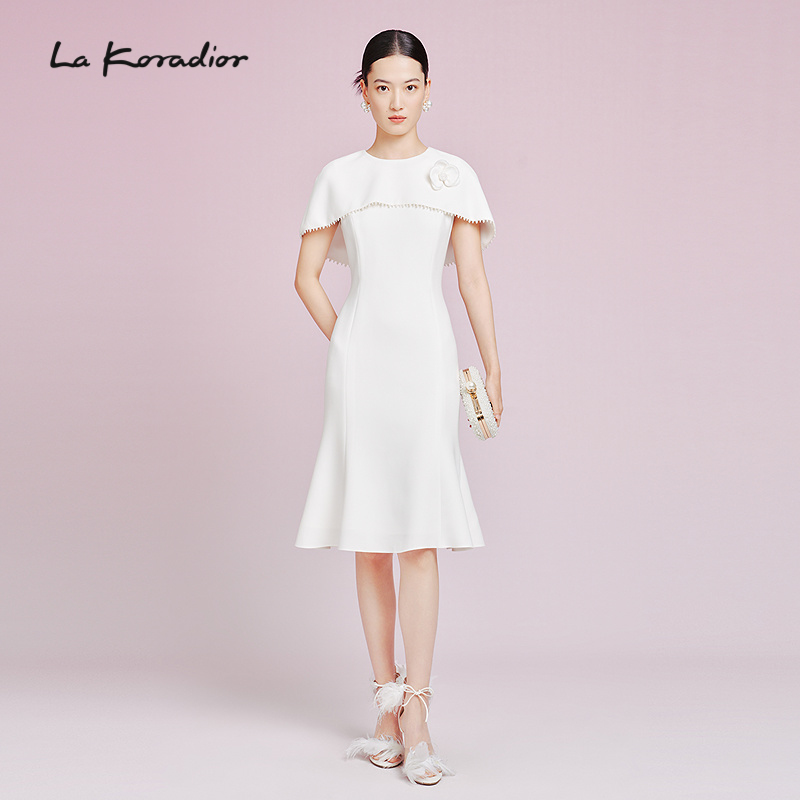【法式铃兰裙】La Koradior拉珂蒂夏三醋酸高腰收腰鱼尾连衣裙女
