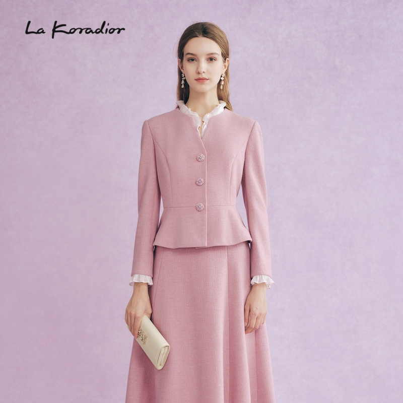 【商场同款】La Koradior拉珂蒂时尚春季新款宫廷风气质外套女