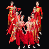 新款 中国风打鼓服演出服女男腰鼓队水鼓舞民族喜庆秧歌扇子舞蹈服