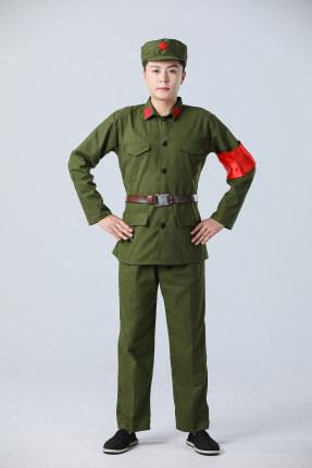 65式军套装棉麻怀旧干部聚会服装老红军红卫兵抗战服军装芳华同款