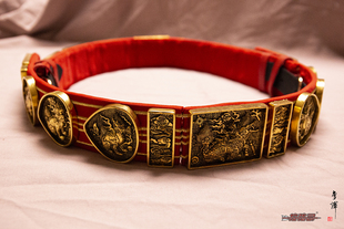 控弦司四兽麒麟金革带明制搭配汉服李辉手工錾刻开模