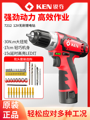 锐奇12V锂电钻双速充电电钻家用多功能电动螺丝刀电起子BL6212CB