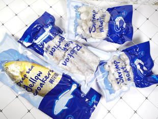 新款海鲜中文通用套系一斤半斤装虾仁带鱼段黄花鱼包装袋