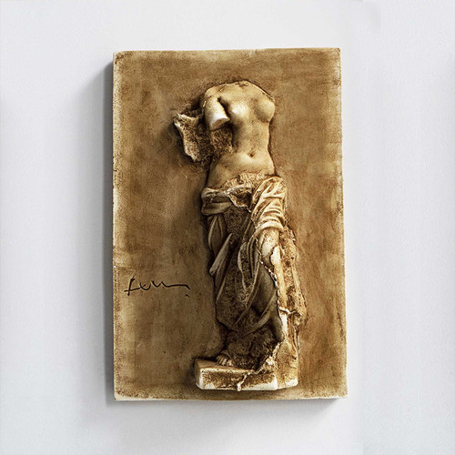 Jeff创作石膏浮雕《悲伤之镜1》