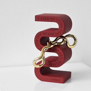 oroliving独家原创水泥置物架创意雕塑S摆件北欧桌面树脂装 饰收纳