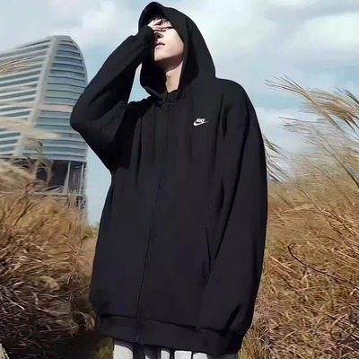 Nike耐克男运动加绒针织夹克外套