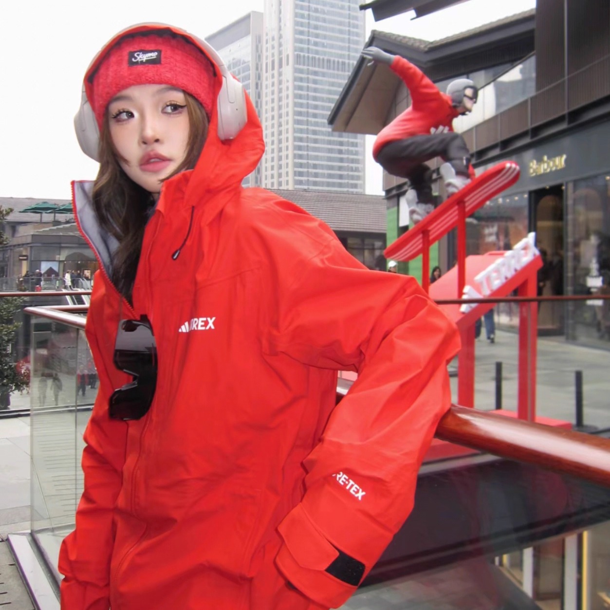 Adidas男子防风保暖羽绒滑雪服