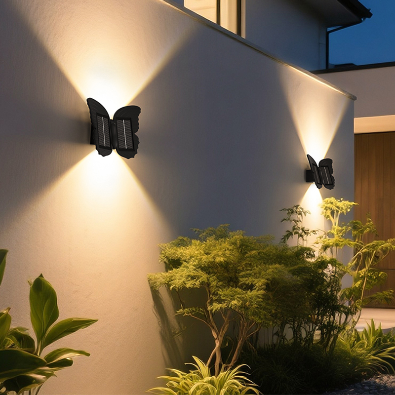 太阳能蝴蝶壁灯户外庭院灯简约