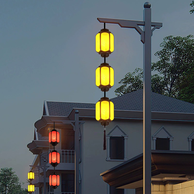 中式连串路灯高端庭院灯笼旅游景