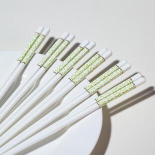 陶瓷筷子家用商用耐高温不发霉易清洗高档轻奢家庭餐具筷子抗菌