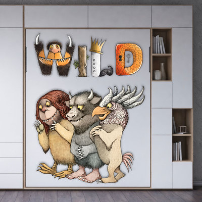 英语绘本野兽国异形贴纸 卡通贴饰where the wild things are