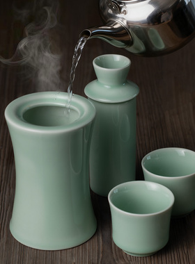 陶瓷黄酒温酒壶老式烫酒壶半斤酒壶家用二两白酒杯中式温酒器酒具