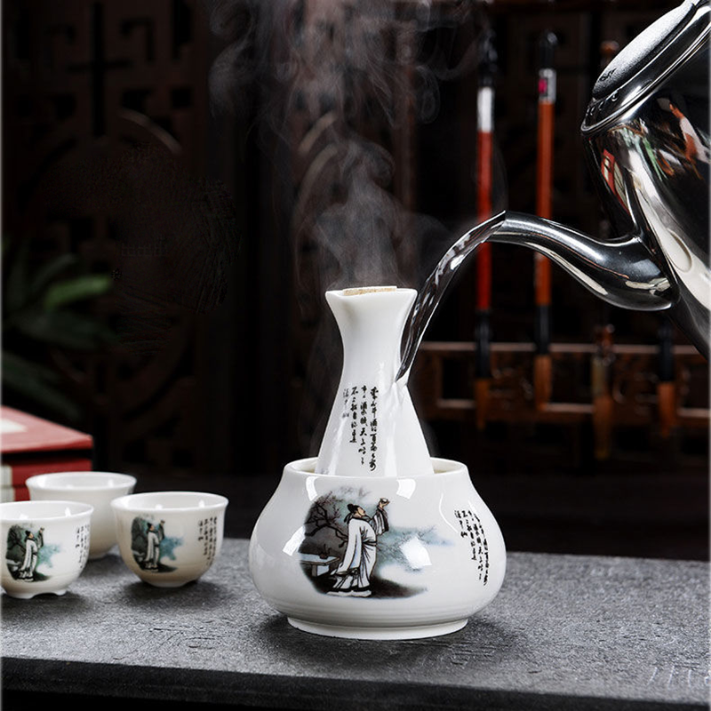 创意陶瓷温酒器黄酒白酒杯分酒器酒具套装家用清酒杯烫酒壶小酒盅,餐饮具,白酒杯,淘宝优惠券,粉丝福利购,淘宝优惠卷