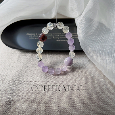 薰衣草紫水晶黄阿赛手链