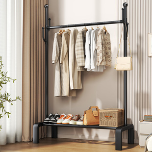 简易衣架落地卧室室内加粗晾衣架家用衣服挂架宿舍衣杆架置物架子