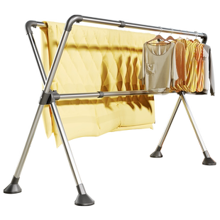 折叠晾衣架落地室内外家用阳台不锈钢凉伸缩升降凉衣杆晒被子神器
