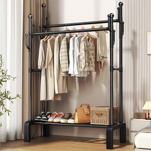 晾衣架落地卧室内简易挂衣服架子家用阳台衣杆架出租屋衣架置物架