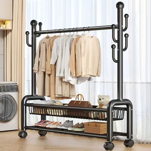 挂衣架落地家用卧室晾衣架简易室内落地式房间挂衣服架子衣帽架子