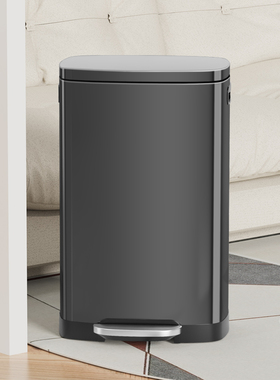 不锈钢垃圾桶厨房家用大号脚踏式带盖酒店办公室商用超大容量50升