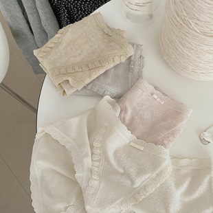 高定雪花绒！法式立体浮雕中腰内裤女蚕桑丝抑菌舒适透气不夹PP
