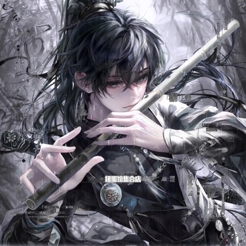 抱盒30张 黑色鸟扭蛋喰 情侣双男生插画头像原创圈直购高清无水印