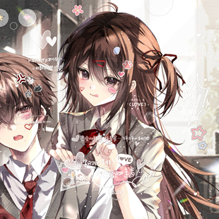 打包85张 无时无刻扭蛋18期 情侣女生动漫插画头像原创高清无水印