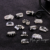 新款 手工宠物发夹碎毛夹宠物头饰新年马尔济斯狗狗发夹约克夏西施