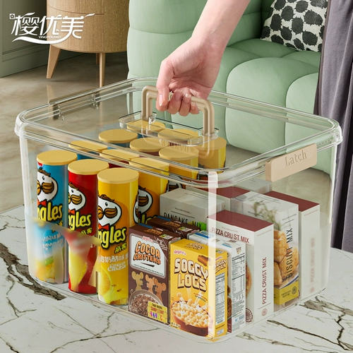 Прозрачный ящик для хранения, игра с едой, акриловая игрушка, портативная вместительная и большая коробка для авто