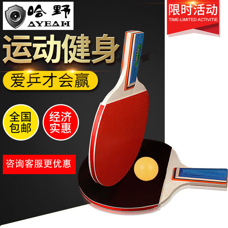 哈野乒乓球拍双拍成品拍双面反胶耐打初学者学生2只装兵乓球拍在类目 运动/瑜伽/健身/球迷用品, 乒乓球, 乒乓球成品拍中 - 来自Buy2taobao.com提供专业的淘宝代购服务