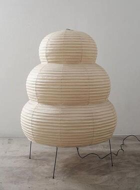 日系落地灯客厅侘寂风卧室创意地灯Akari 24N野口勇纸灯和纸书房