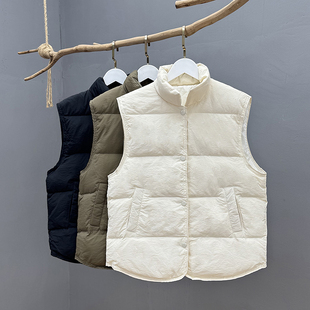 立领外穿坎肩 百搭白鸭绒背心新款 清仓2025秋冬羽绒马甲女短款 韩版
