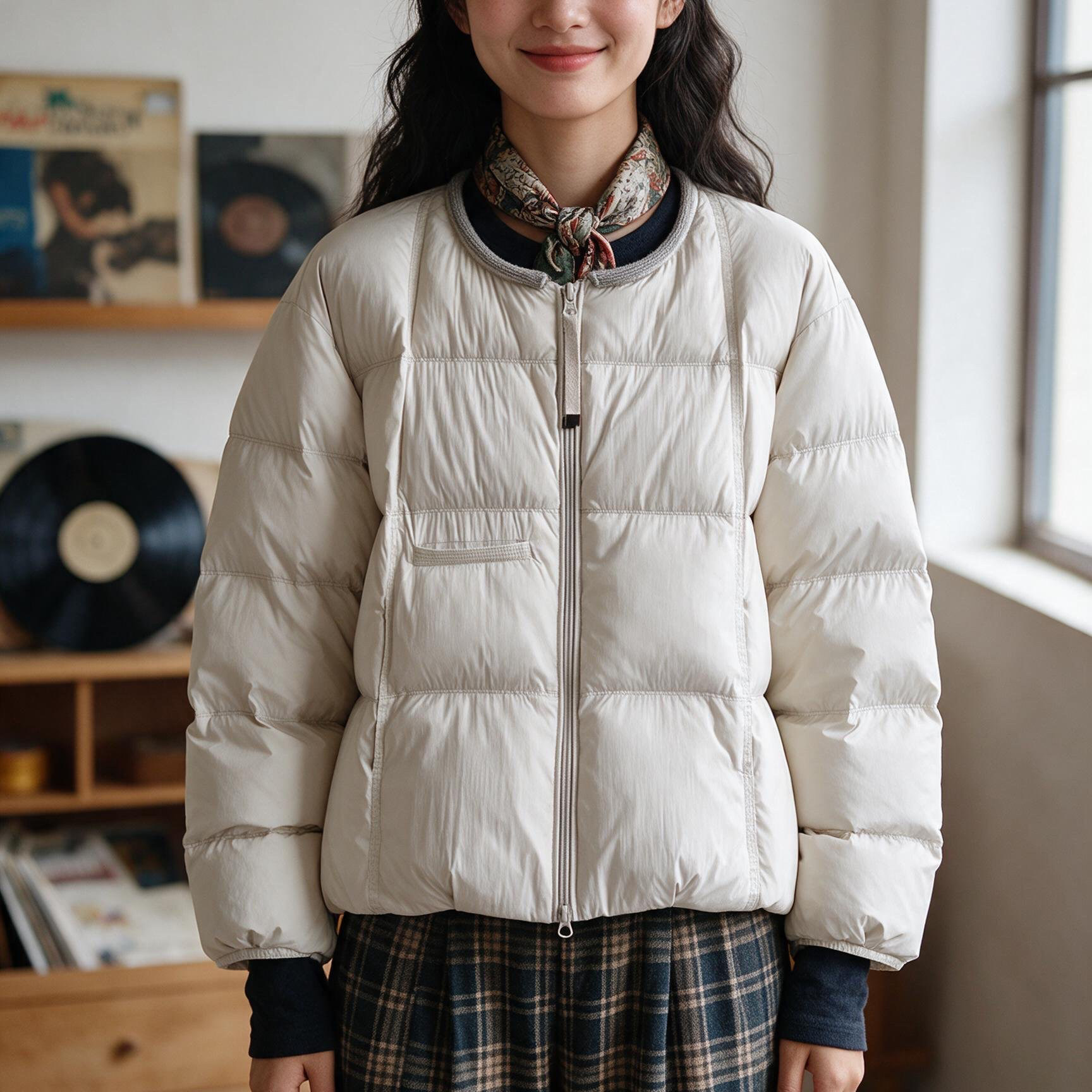 2026秋冬圆领羽绒服女短款加厚
