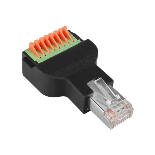 免焊转8PIN端子RJ45网络转接头8P8C公头转换器