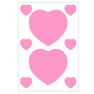 5cm爱心贴纸大号红色爱心活动写名字标识分队道具贴学生服装表演道具贴纸导游胸口分组贴纸 粉色爱心奖励贴纸