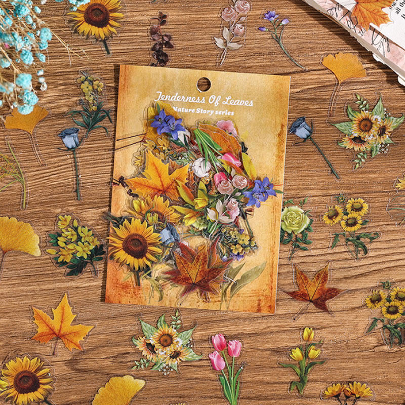 送你一朵花手机装饰小贴纸 玫瑰花向日葵贴纸包防水塑料pvc学生手账