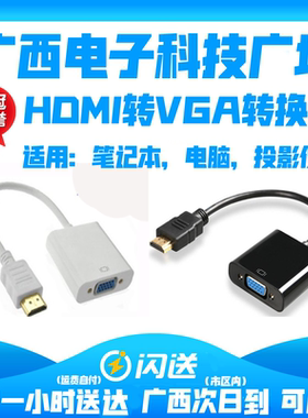 HDMI转VGA转换器连接线接头vga线HDMI带音频显卡显示器htmi转换