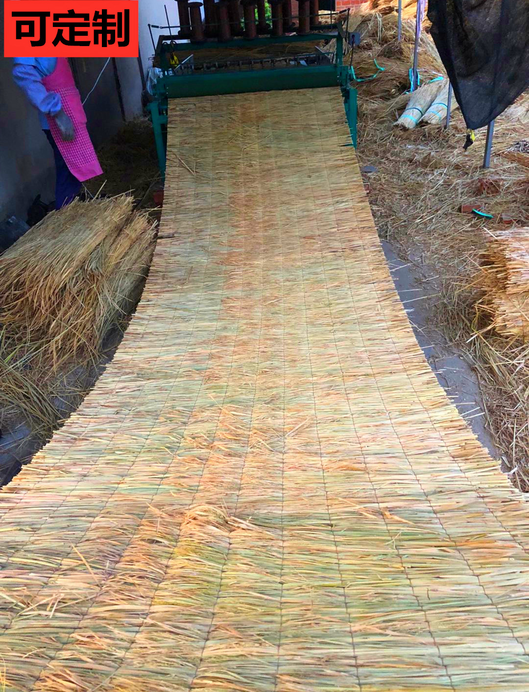 稻草帘子屋顶装饰农家乐草帘子装饰稻草垫子草帘子稻草大棚保温