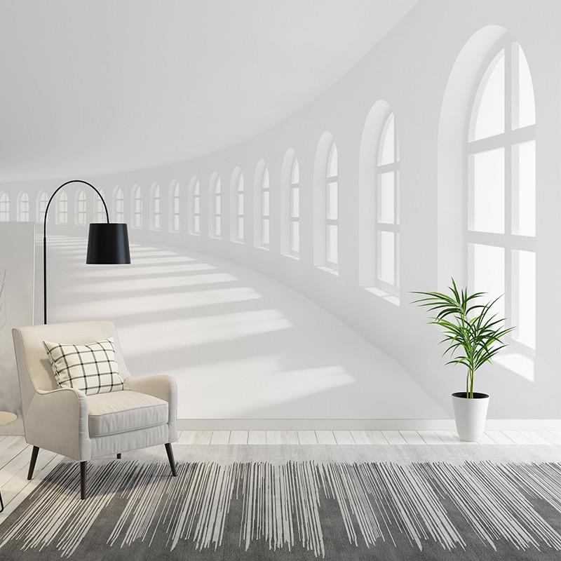 3d立体壁画延伸空间墙纸沙发背景墙墙布服装店网红直播间拍照壁纸