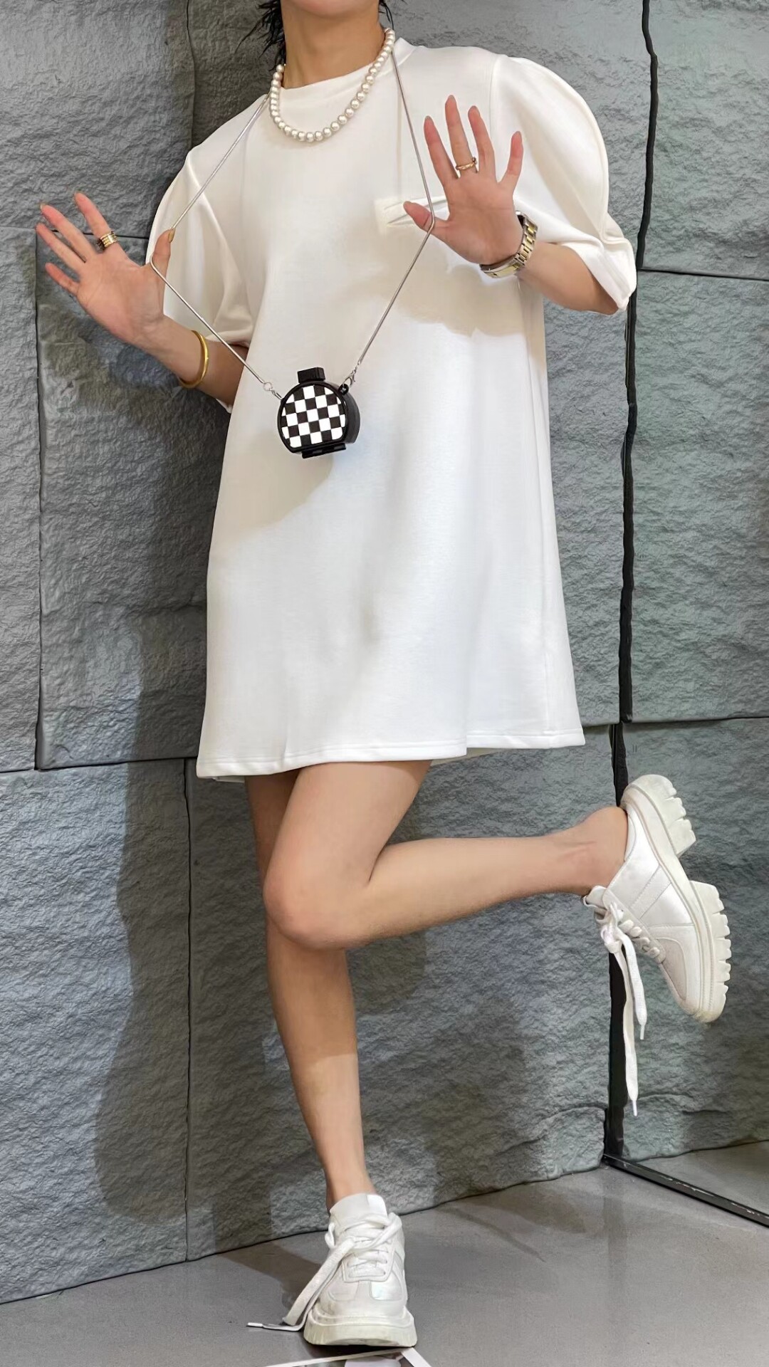 商场同款DaveDean女装泡连衣裙