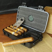 外出随身便携雪茄盒旅行雪茄套保湿 恒温盒古巴雪茄密封5支装