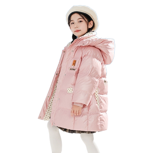 鸭鸭儿童羽绒服中长款女童加厚冬季中大童装户外保暖学生外套SE