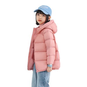鸭鸭儿童羽绒服男女童新款轻薄百搭面包服冬季中大童装外套KLZ