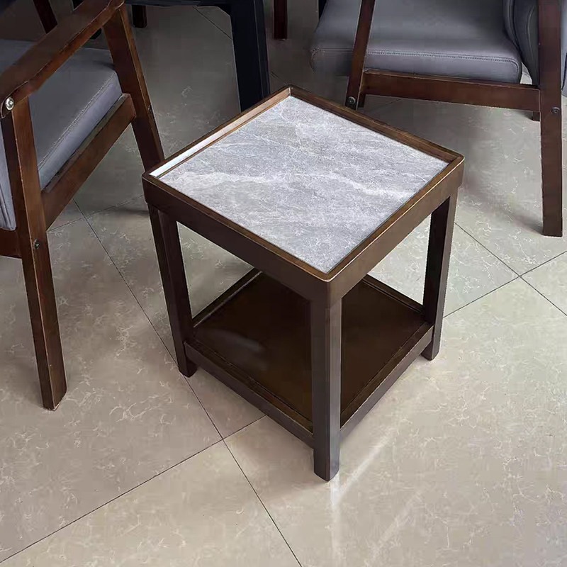 实木麻将机茶几岩板面角几棋牌茶几麻将馆棋牌室茶楼麻雀房茶水架图片