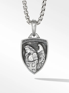 简约纯银复古护身符项链