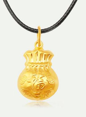 越南沙金福字钱袋项链女坠饰