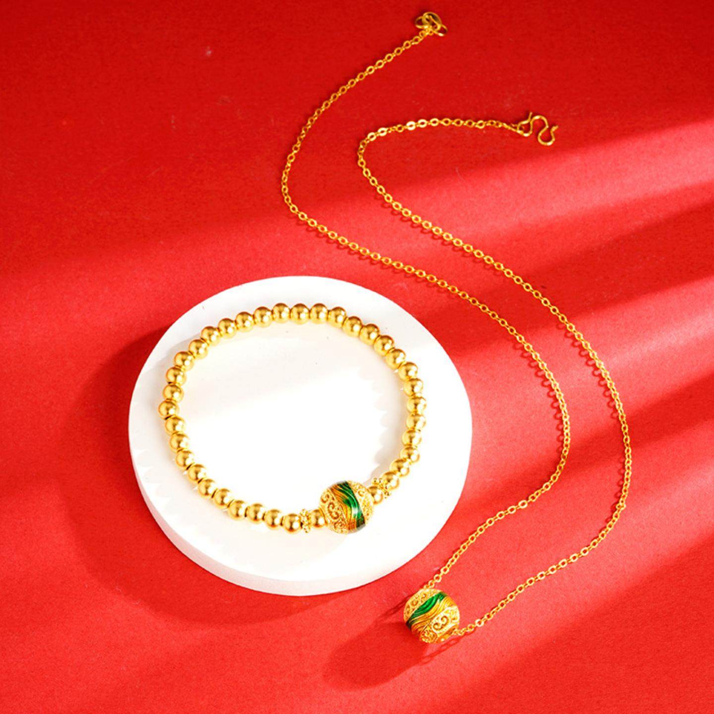 久不掉色沙金千里江山绣球项链手链串珠百搭新中式闺蜜仿真首饰品,饰品/流行首饰/时尚饰品新,项链,淘宝优惠券,粉丝福利购,淘宝优惠卷