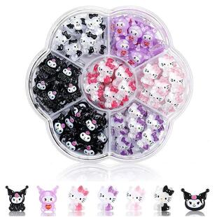 70Pcs/Box Sanrio Nail Charms Kawaii Kuromi Cinnamoroll Carto