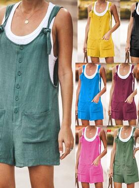欧美夏季新款短款连衣裤女Summer New Short Jumpsuit for Women